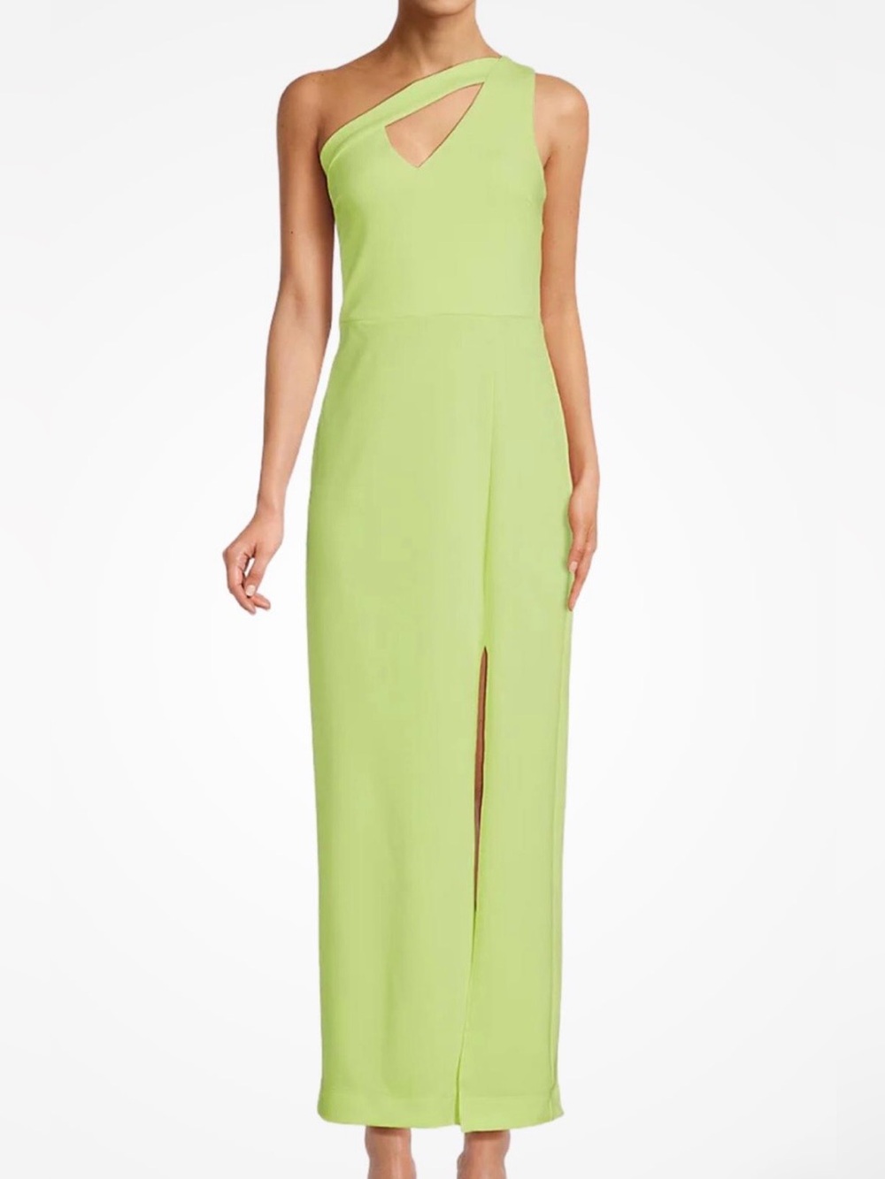 RACHEL Rachel Roy One-Shoulder Lime Green Maxi Dress